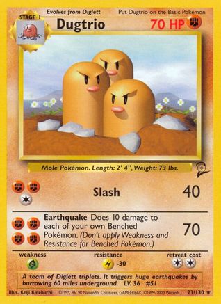Dugtrio (23) - Base Set 2
