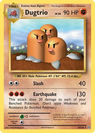 Dugtrio (56) Reverse Holofoil - Evolutions