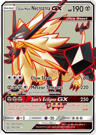 Dusk Mane Necrozma GX (Full Art) (145) Holofoil - Ultra Prism