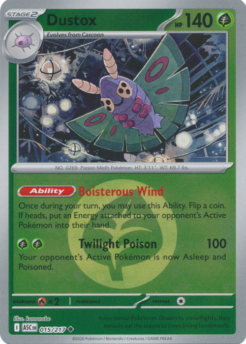 Dustox (Energy Symbol Pattern) (15) Reverse Holofoil - Ascended Heroes