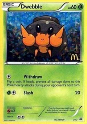 Dwebble (3) Holofoil - McDonalds Promos 2012