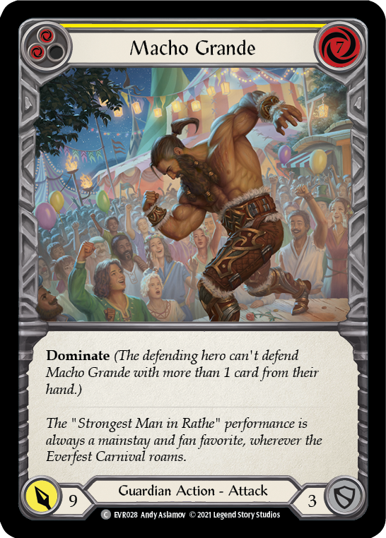 Macho Grande (Yellow) [EVR028] (Everfest)  1st Edition Rainbow Foil | Silver Goblin