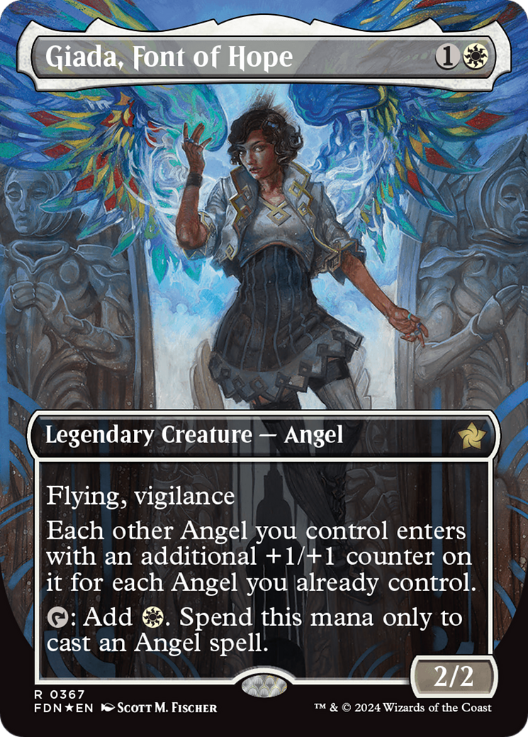 Giada, Font of Hope (Borderless) (Mana Foil) [Foundations] | Silver Goblin