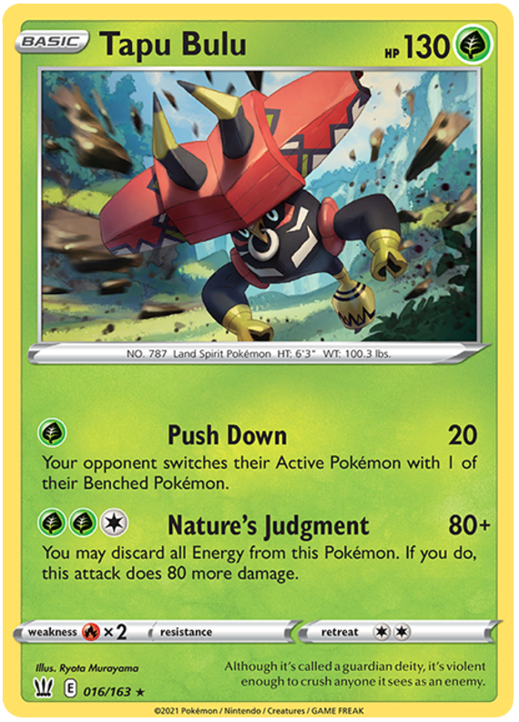 Tapu Bulu (016/163) (Theme Deck Exclusive) [Sword & Shield: Battle Styles] | Silver Goblin