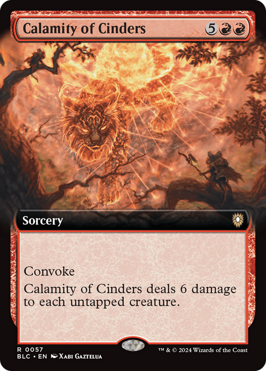 Calamity of Cinders (Extended Art) [Bloomburrow Commander] Foil