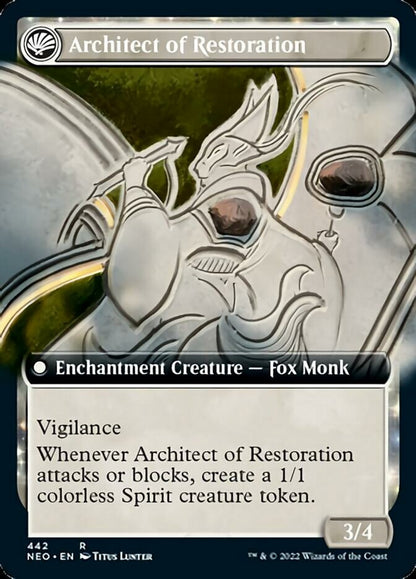 The Restoration of Eiganjo (Extended Art) (442) Foil - Kamigawa: Neon Dynasty