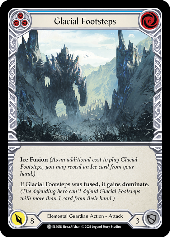 Glacial Footsteps (Blue) [ELE018] (Tales of Aria)  1st Edition Rainbow Foil | Silver Goblin