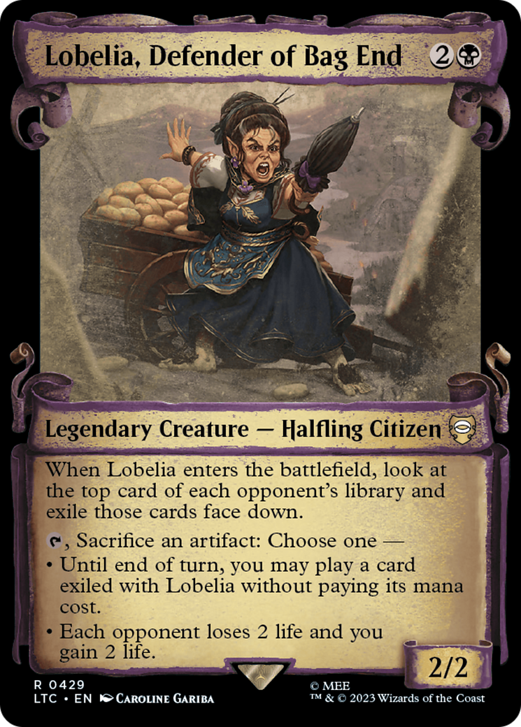 Lobelia, Defender of Bag End (Showcase Scrolls) (Showcase) (429) - Tales of Middle-earth Commander