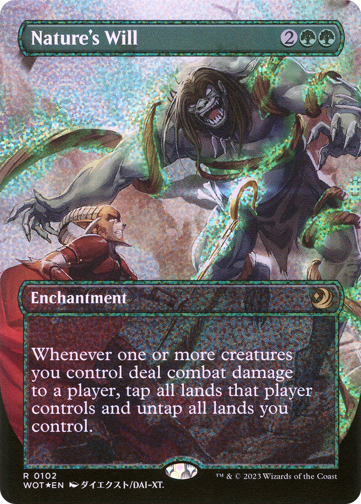 Nature's Will (Anime Borderless) (Confetti Foil) (102) Foil - Wilds of Eldraine: Enchanting Tales
