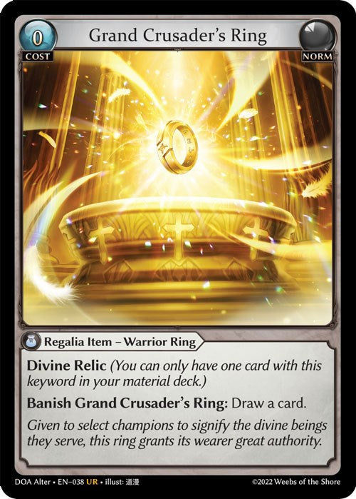 Grand Crusader's Ring (038) [Dawn of Ashes: Alter Edition] Foil