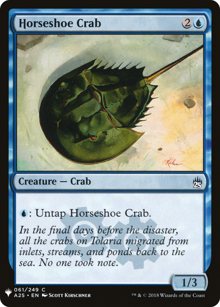 Horseshoe Crab (A25-61) - The List