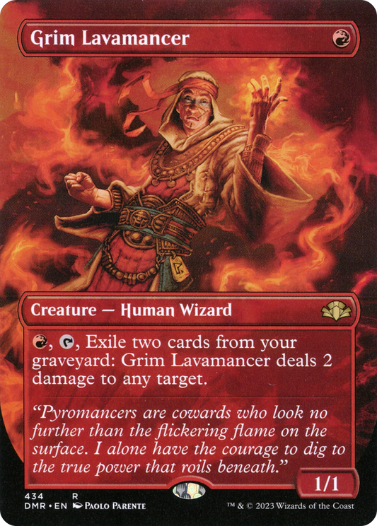 Grim Lavamancer (Borderless Alternate Art) [Dominaria Remastered] Foil