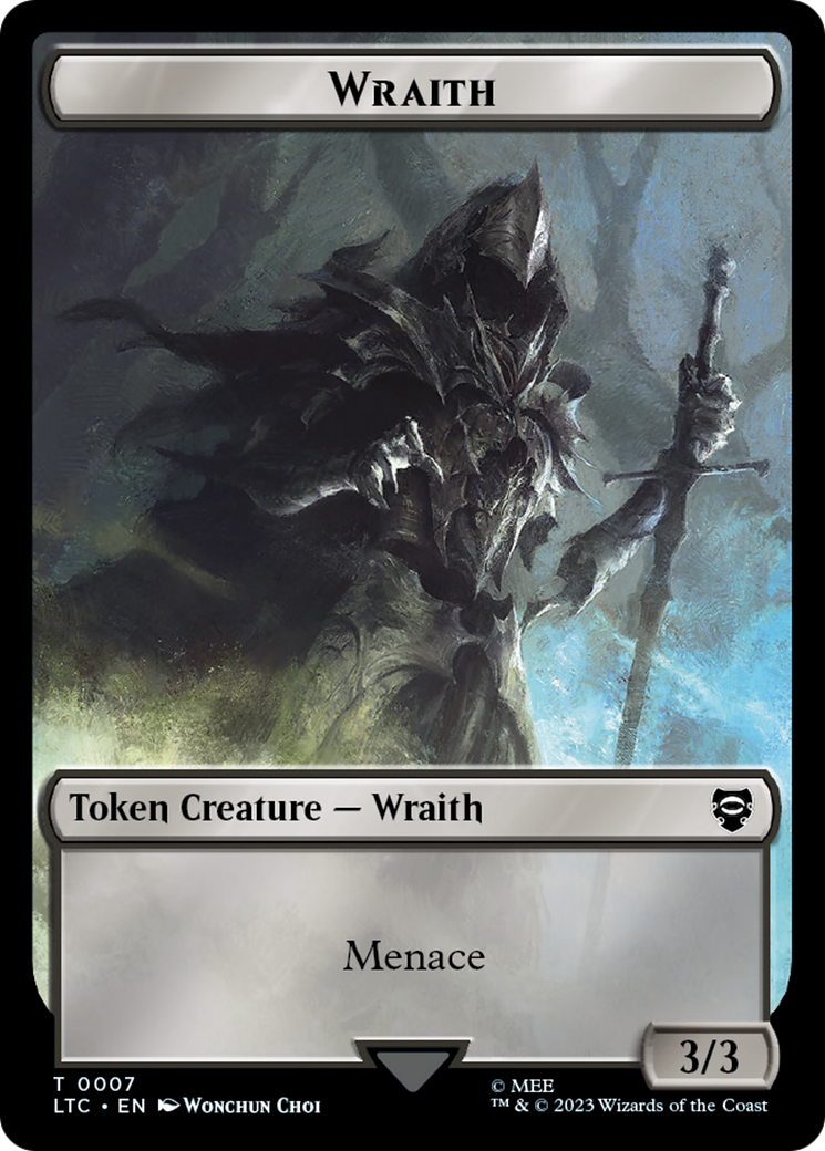 Goblin // Wraith Double-Sided Token [The Lord of the Rings: Tales of Middle-Earth Commander Tokens] | Silver Goblin