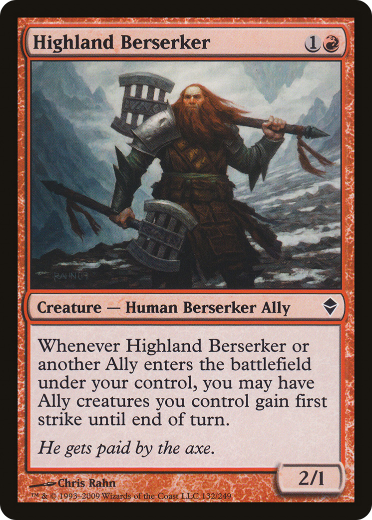 Highland Berserker (132) Foil - Zendikar