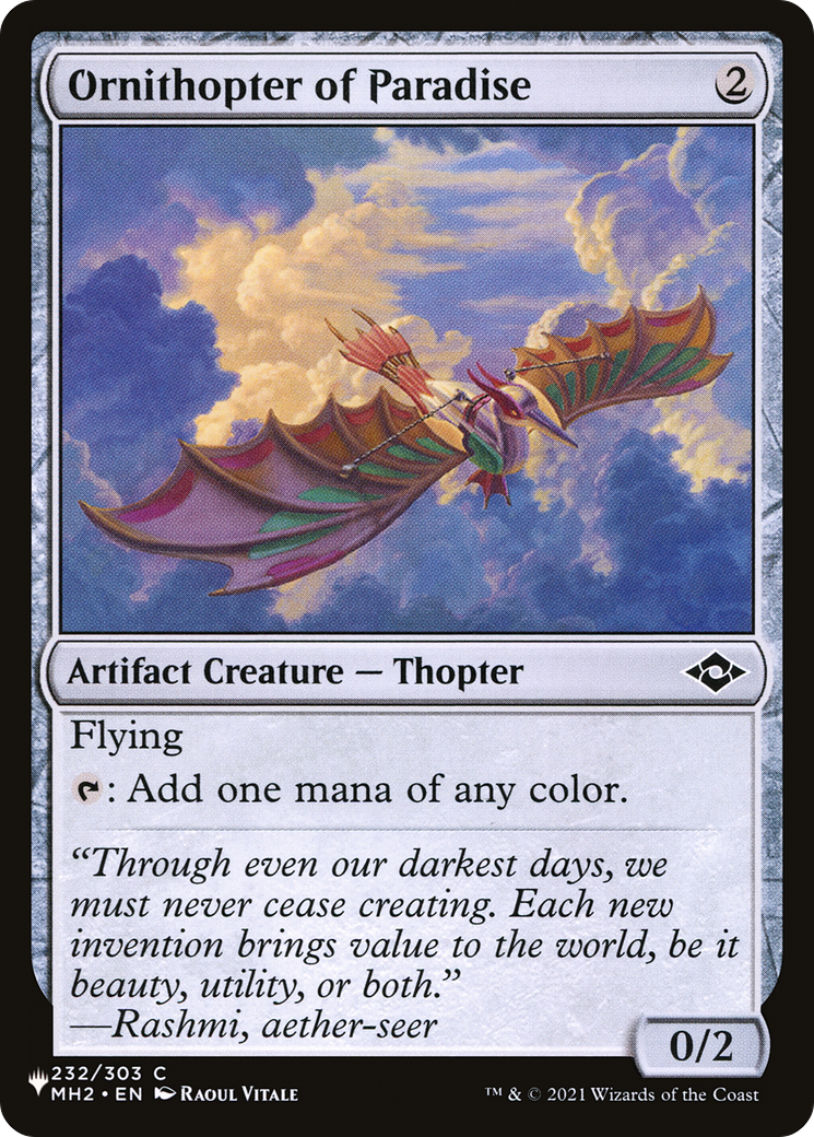 Ornithopter of Paradise (MH2-232) - The List