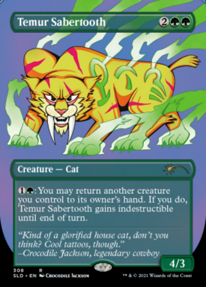 Temur Sabertooth (Borderless) [Secret Lair Drop Series] | Silver Goblin