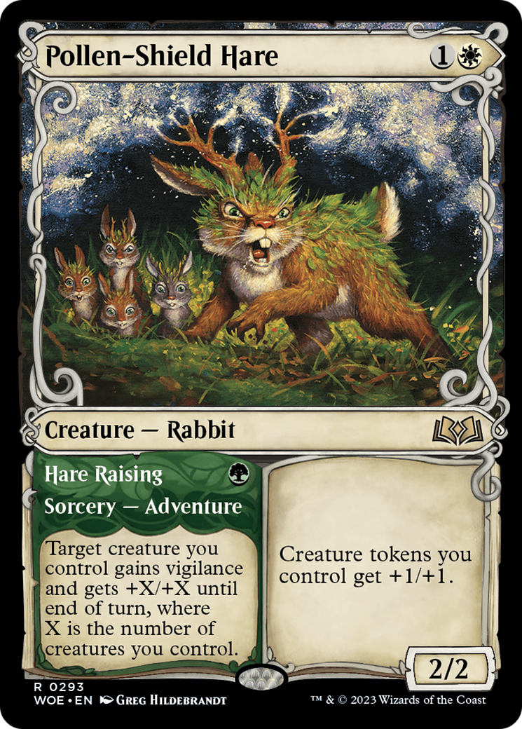 Pollen-Shield Hare (233) - Wilds of Eldraine Promos