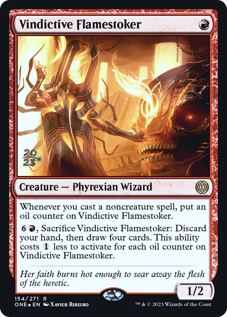 Vindictive Flamestoker [Phyrexia: All Will Be One Prerelease Promos] | Silver Goblin