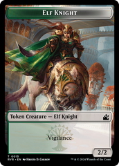 Elf Knight // Beast Double-Sided Token [Ravnica Remastered Tokens] | Silver Goblin