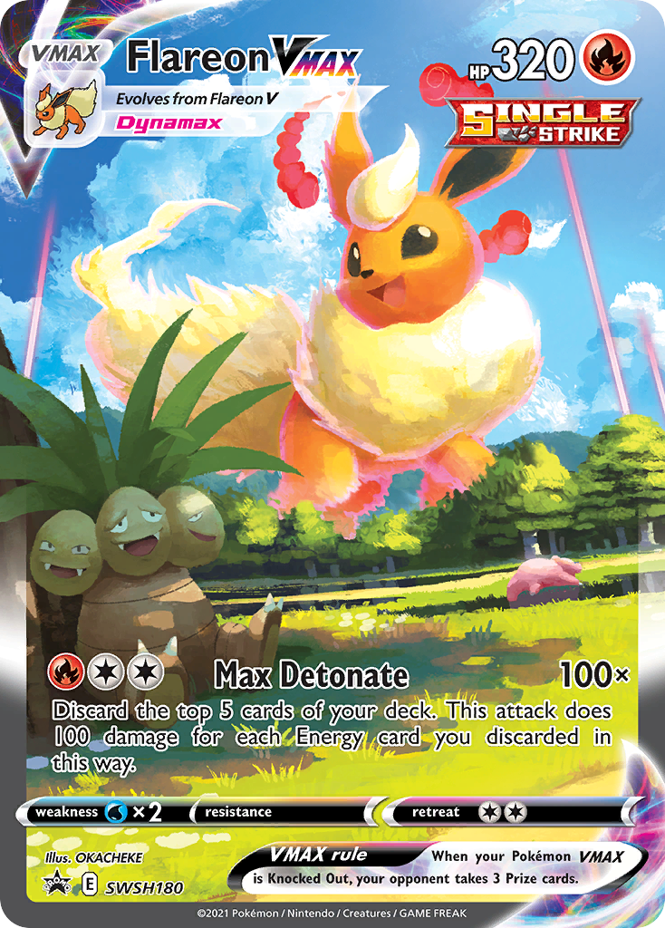 Flareon VMAX (SWSH180) (Jumbo Card) [Sword & Shield: Black Star Promos] | Silver Goblin