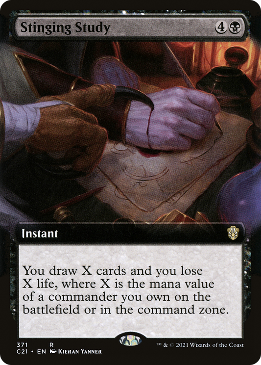 Stinging Study (Extended Art) (371) - Commander 2021