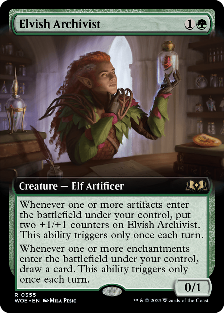 Elvish Archivist (Extended Art) (355) Foil - Wilds of Eldraine