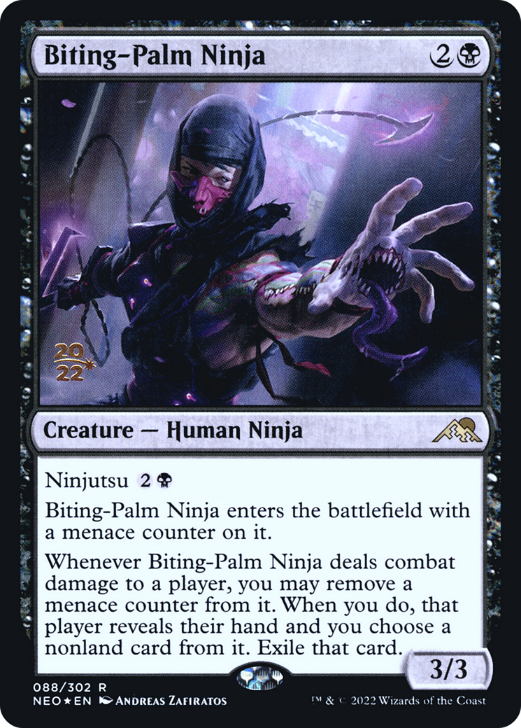 Biting-Palm Ninja [Kamigawa: Neon Dynasty Prerelease Promos] | Silver Goblin