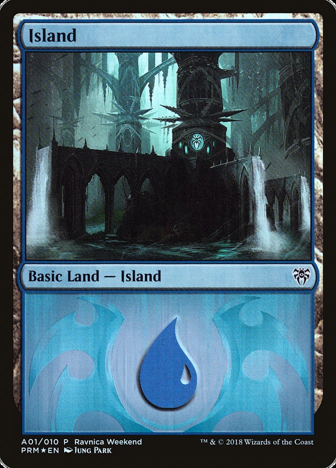 Island (A01) [Ravnica Allegiance Ravnica Weekend] | Silver Goblin