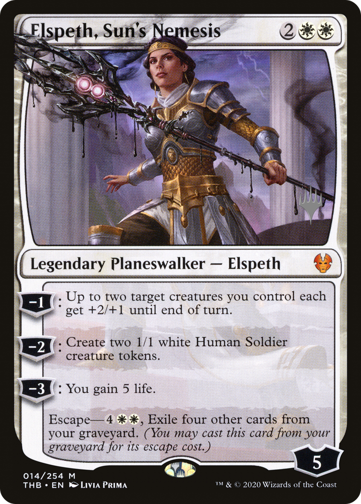 Elspeth, Sun's Nemesis (Promo Pack) [Theros Beyond Death Promos] | Silver Goblin