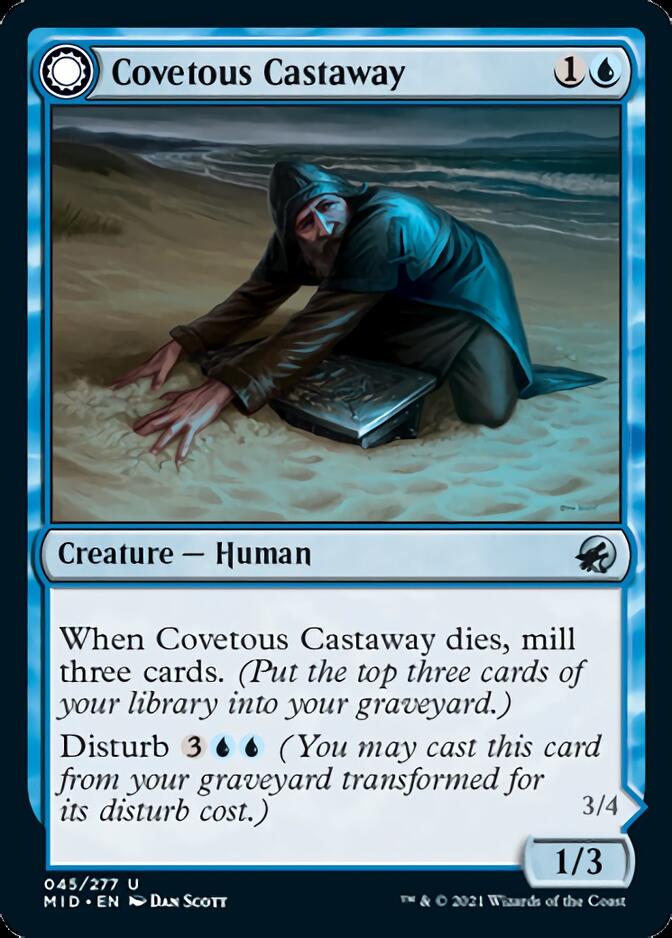 Covetous Castaway // Ghostly Castigator (045) Foil - Innistrad: Midnight Hunt
