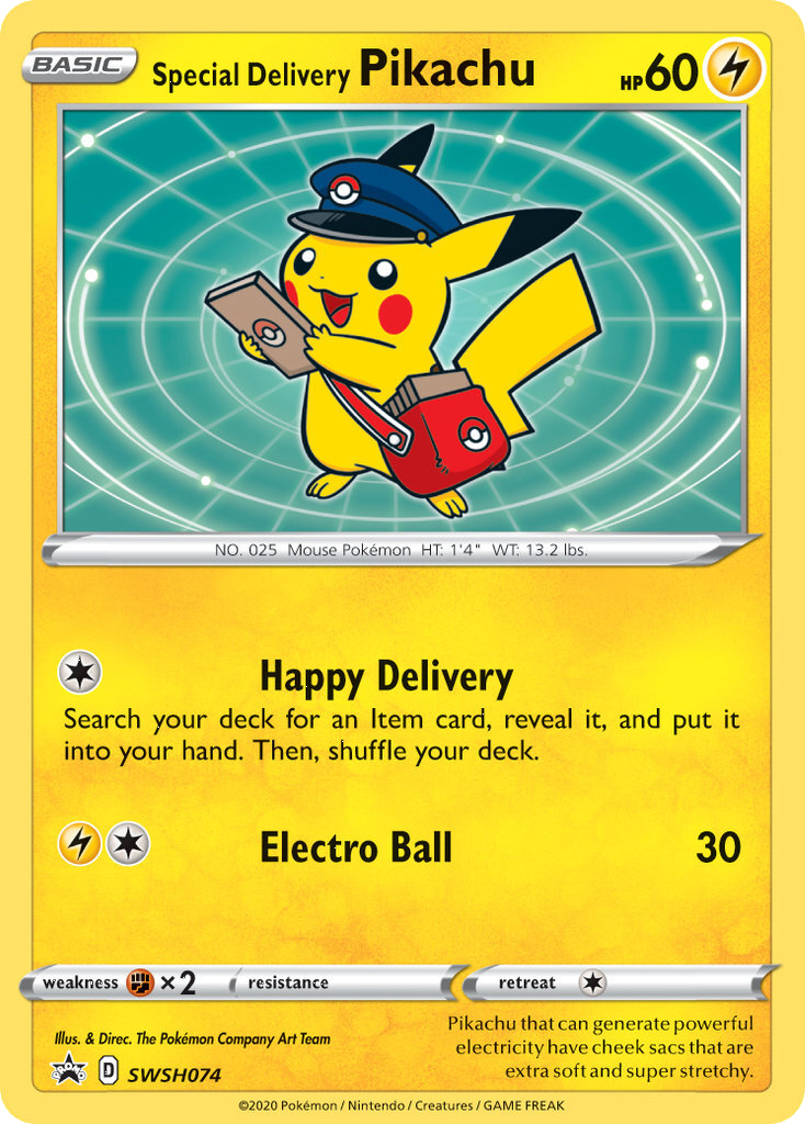 Special Delivery Pikachu (SWSH074) [Sword & Shield: Black Star Promos] | Silver Goblin