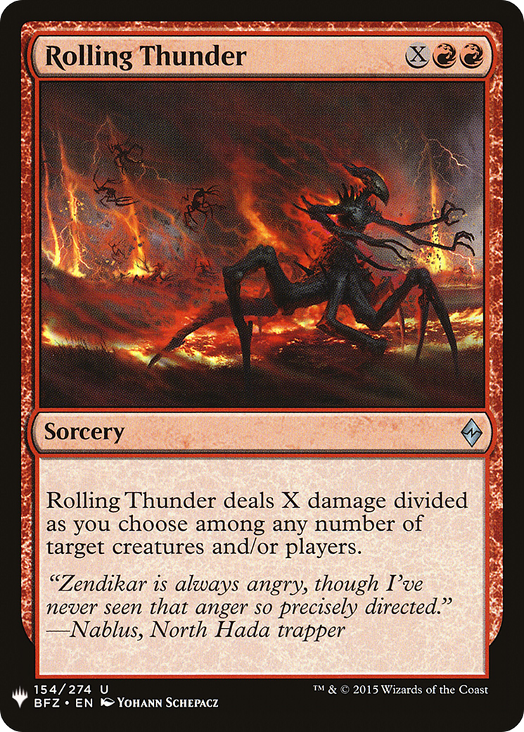 Rolling Thunder (BFZ-154) - The List
