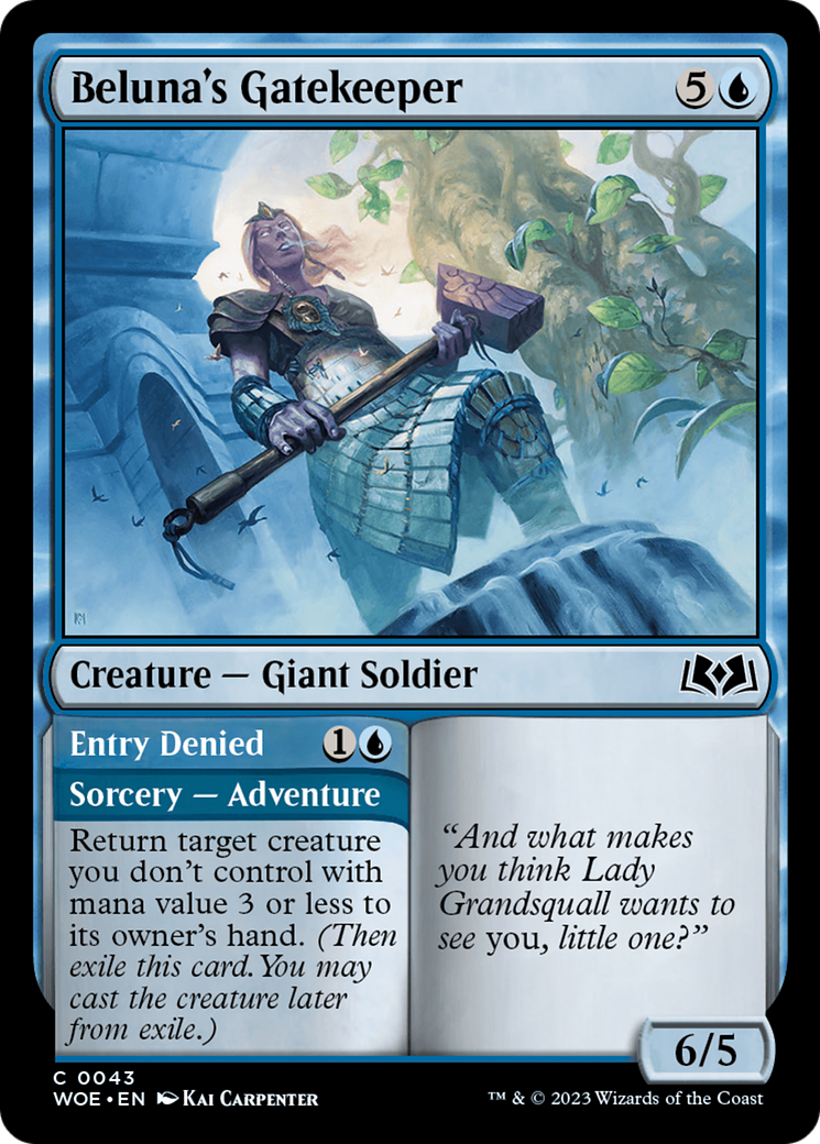 Beluna's Gatekeeper // Entry Denied [Wilds of Eldraine] | Silver Goblin