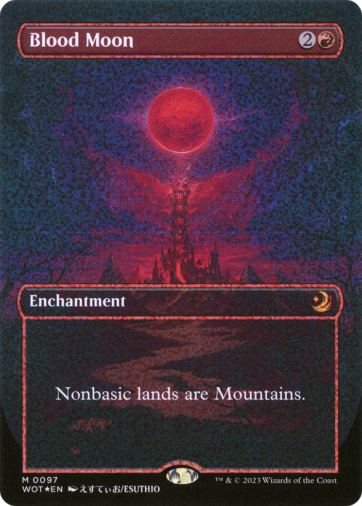 Blood Moon (Anime Borderless) (Confetti Foil) [Wilds of Eldraine: Enchanting Tales] | Silver Goblin