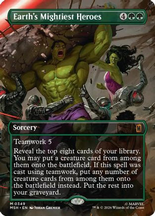 Earth's Mightiest Heroes (Borderless) (349) Foil - Marvel Super Heroes