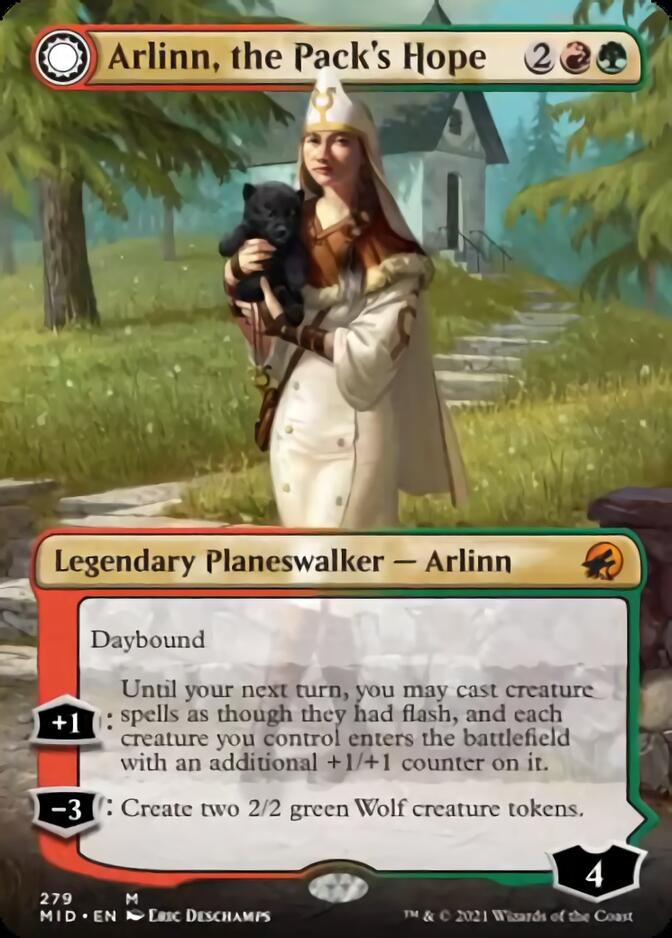 Arlinn, the Pack's Hope // Arlinn, the Moon's Fury (279) Foil - Innistrad: Midnight Hunt