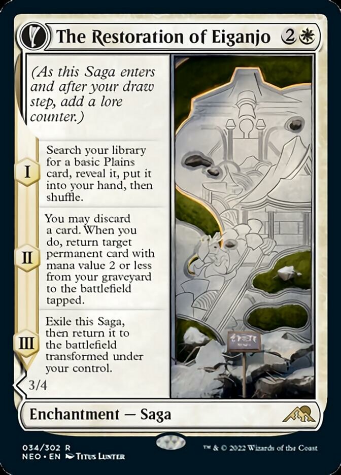 The Restoration of Eiganjo // Architect of Restoration (034) Foil - Kamigawa: Neon Dynasty