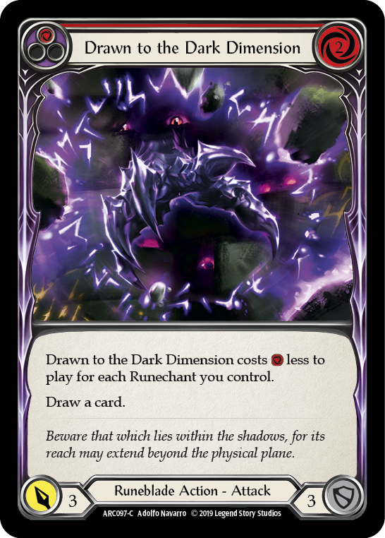 Drawn to the Dark Dimension (Red) [ARC097-C] (Arcane Rising)  1st Edition Rainbow Foil | Silver Goblin