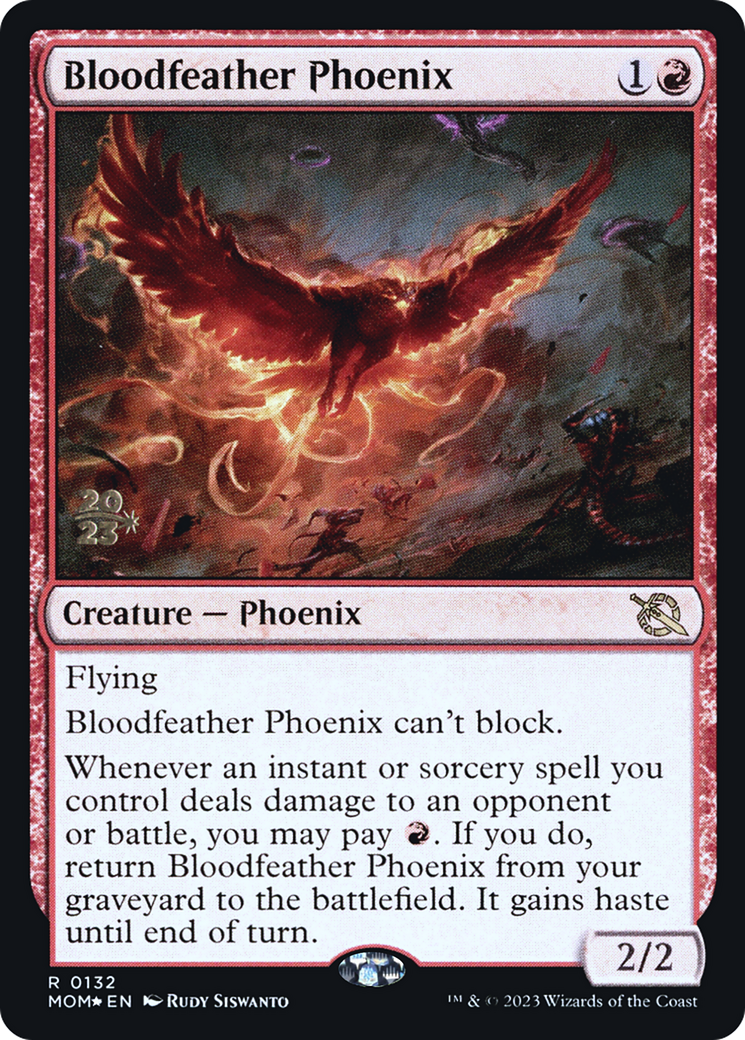 Bloodfeather Phoenix (132s) Foil - March of the Machine Promos