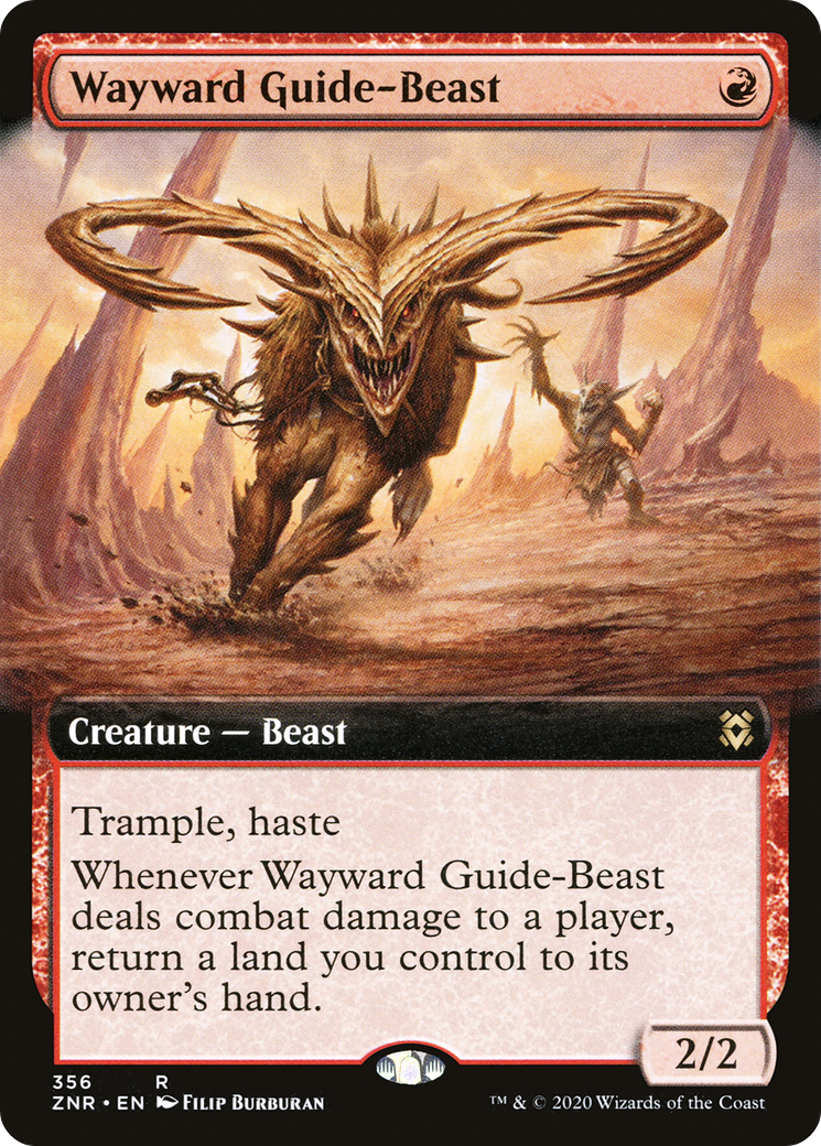 Wayward Guide-Beast (Extended Art) [Zendikar Rising] | Silver Goblin