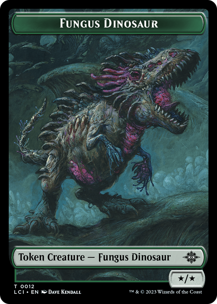 Fungus Dinosaur // Dinosaur (0001) Double-Sided Token [The Lost Caverns of Ixalan Tokens] | Silver Goblin