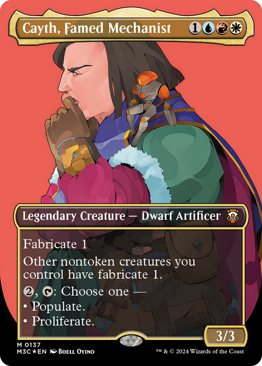 Cayth, Famed Mechanist (Borderless) (Ripple) (137) Foil