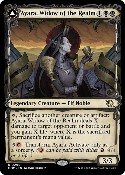 Ayara, Widow of the Realm // Ayara, Furnace Queen (Showcase Planar Booster Fun) [March of the Machine] Foil