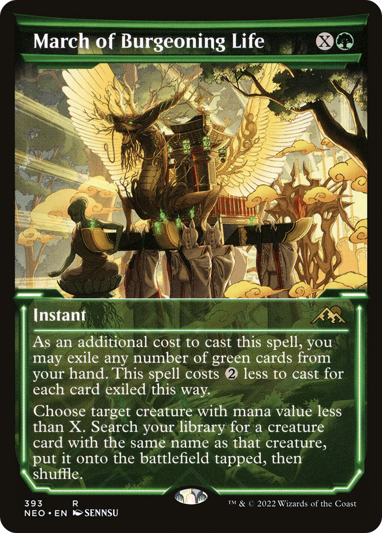 March of Burgeoning Life (Showcase) (393) Foil - Kamigawa: Neon Dynasty