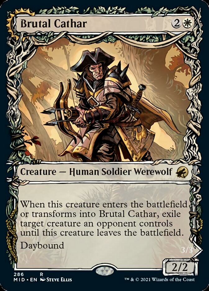 Brutal Cathar // Moonrage Brute (Showcase) (286) - Innistrad: Midnight Hunt