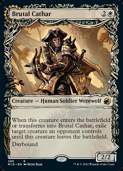 Brutal Cathar // Moonrage Brute (Showcase) (286) - Innistrad: Midnight Hunt