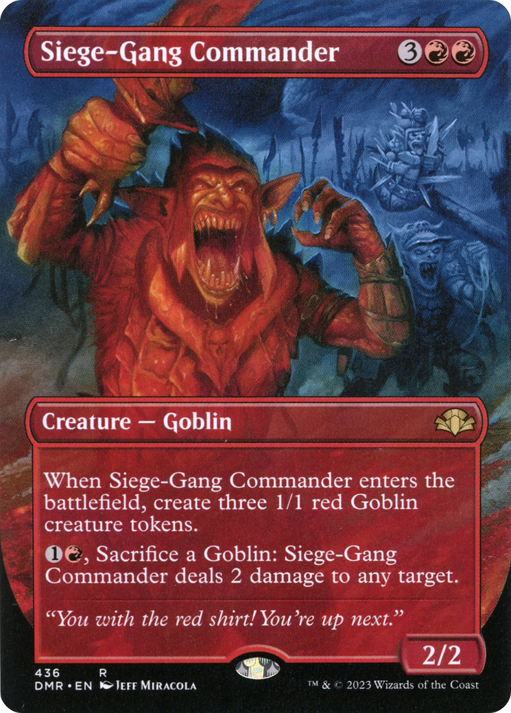 Siege-Gang Commander (Borderless Alternate Art) [Dominaria Remastered] Foil