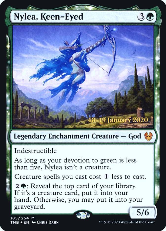 Nylea, Keen-Eyed [Theros Beyond Death Prerelease Promos] | Silver Goblin