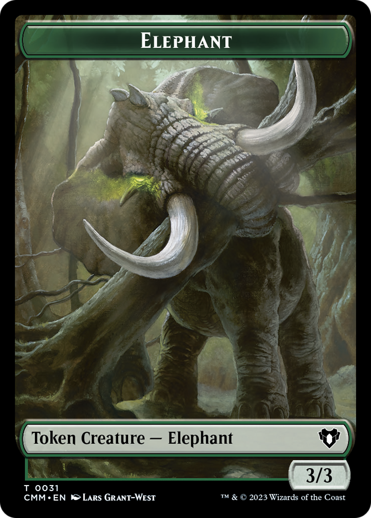 Servo // Elephant Double-Sided Token [Commander Masters Tokens] | Silver Goblin