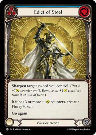 Edict of Steel (Blue) (MPW105) Rainbow Foil - Mastery Pack Warrior